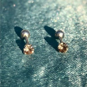 NEW 925 Sterling Silver Cubic Zirconia Honey Colored Gemstone